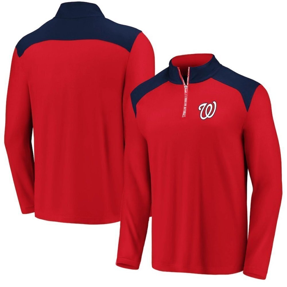 3/$60 MLB Washington Nationals Baseball Quarter Zip Pullover SZ L